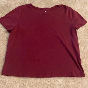 maroon baby tee